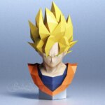 Papercraft de buste de Goku en 3D
