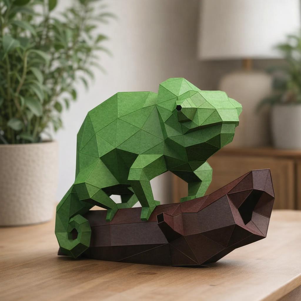 Papercraft de caméléon en 3D