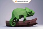 Papercraft de caméléon en 3D