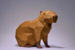 Papercraft de capybara en 3D