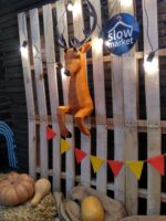 Papercraft de cerf sortant du mur en 3D