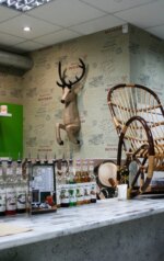 Papercraft de cerf sortant du mur en 3D