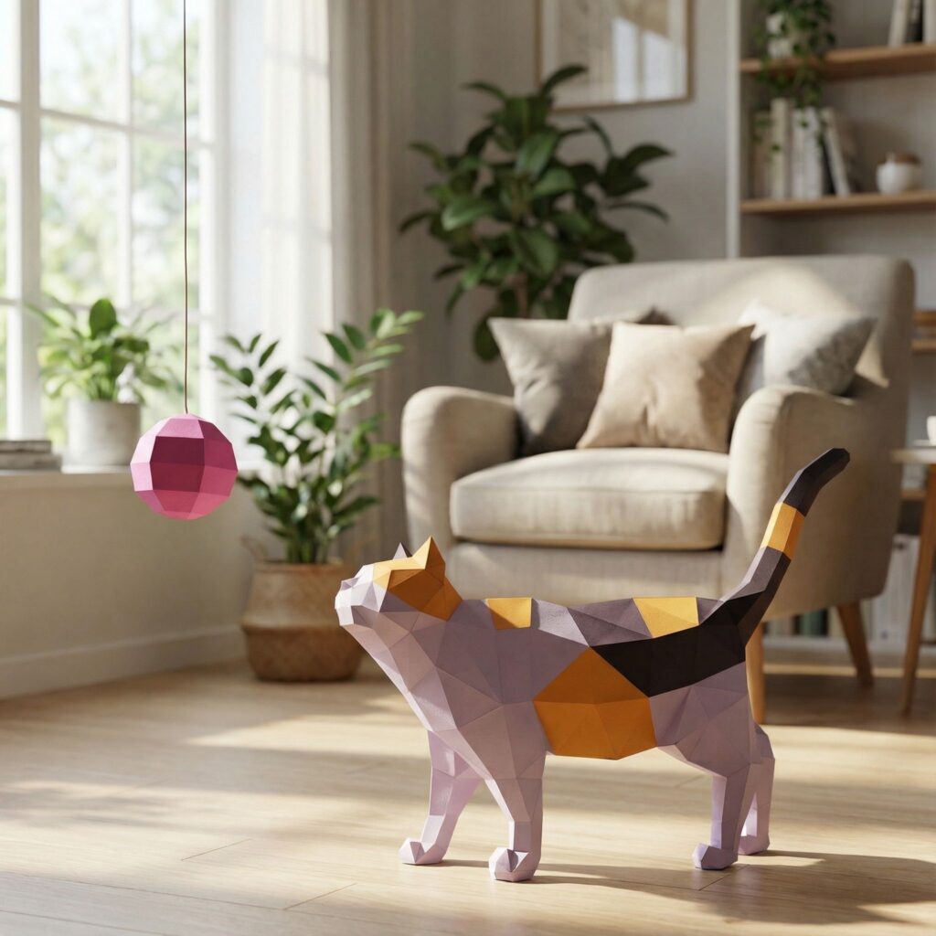 Papercraft de chat en 3D