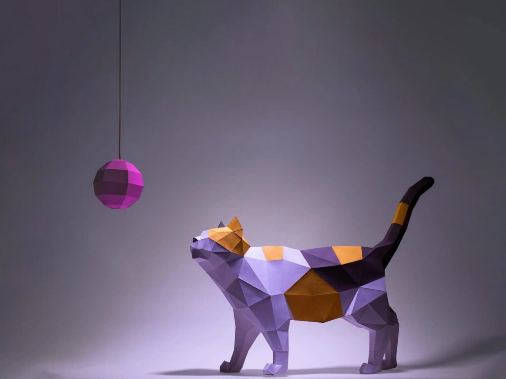 Papercraft de chat en 3D