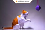 Papercraft de chat en 3D