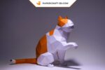 Papercraft de chat en 3D