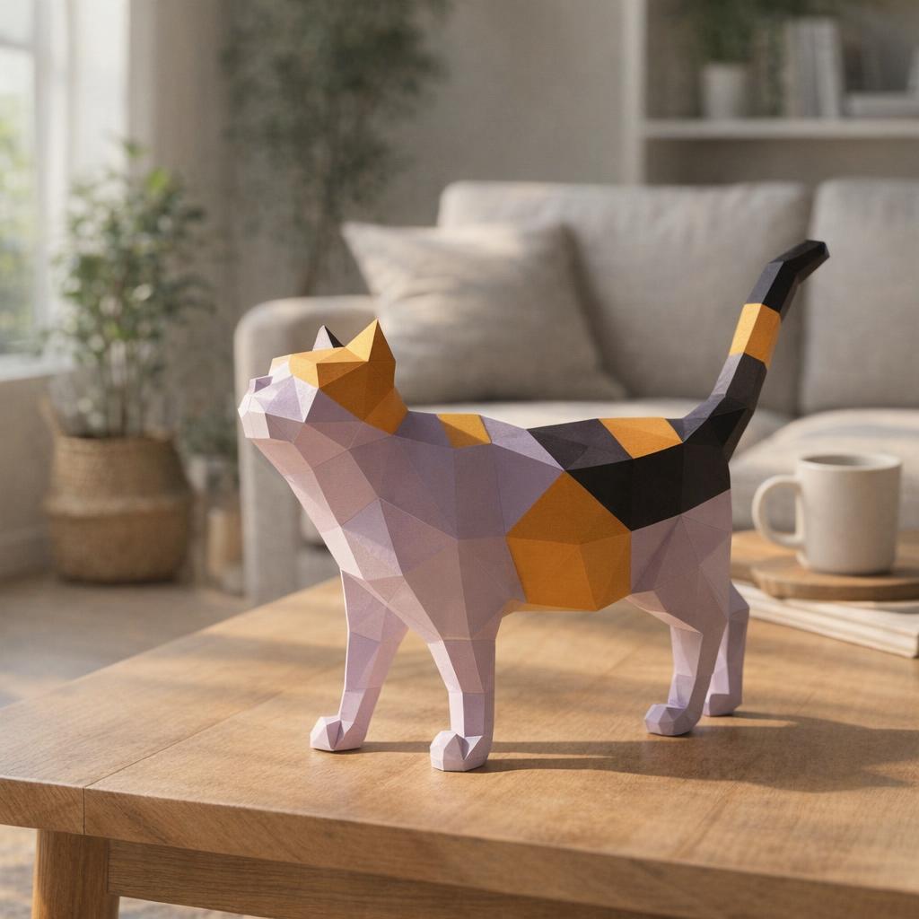 Papercraft de chat en 3D Papercraft de chat en 3D