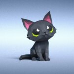 Papercraft de chat noir en 3D