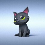 Papercraft de chat noir en 3D