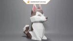Papercraft de chiot husky en 3D