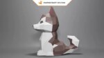 Papercraft de chiot husky en 3D