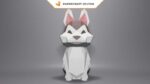 Papercraft de chiot husky en 3D