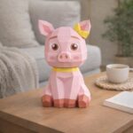Papercraft de cochon avec nœud en 3D