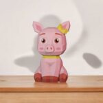 Papercraft de cochon avec nœud en 3D
