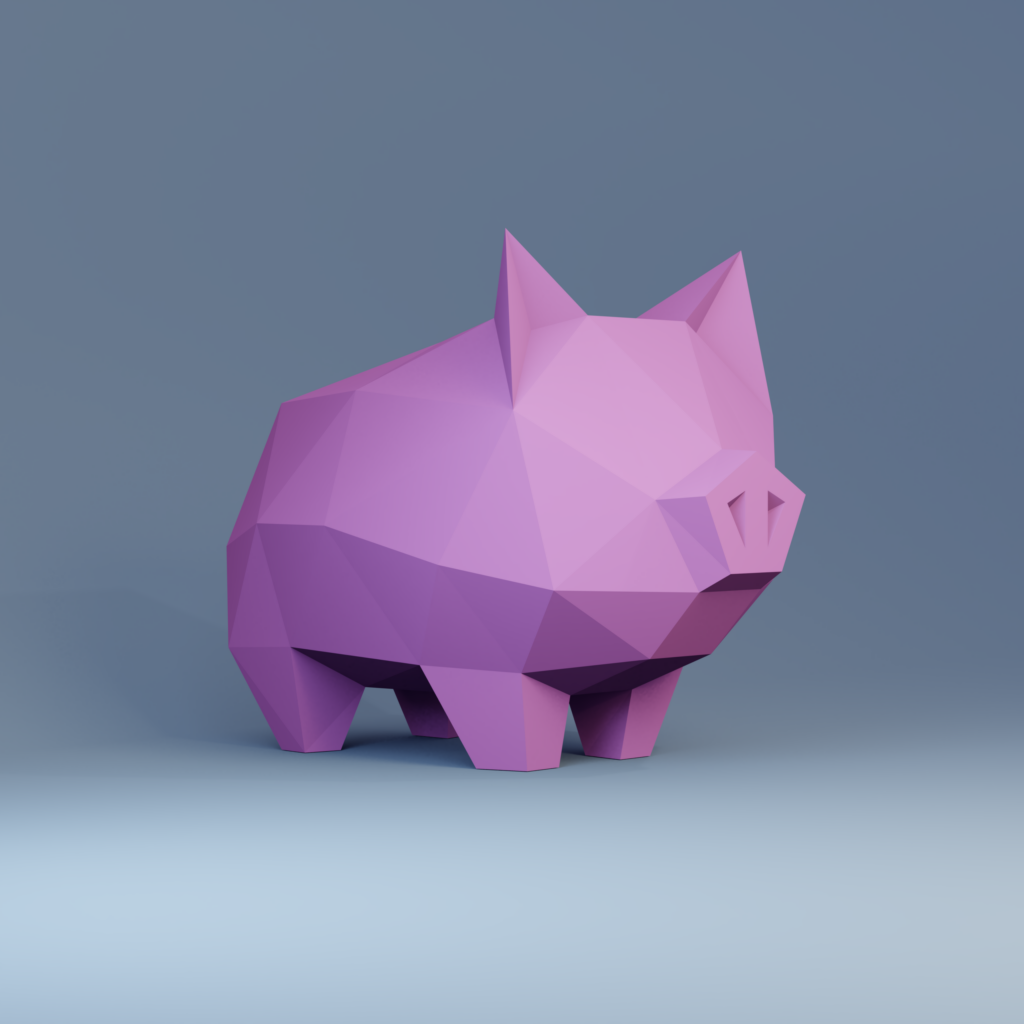 Papercraft de cochon pour tirelire en origami