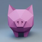Papercraft de cochon pour tirelire en origami