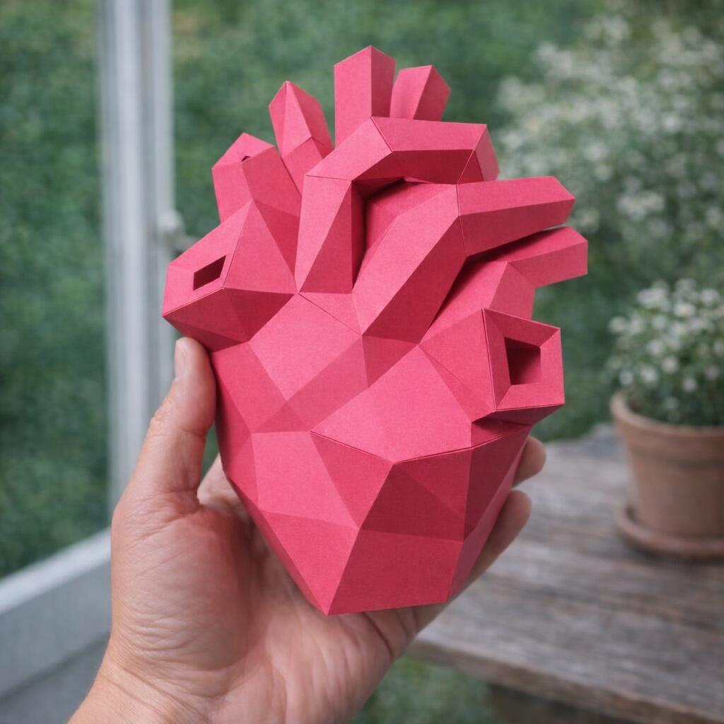 Papercraft de boîte cœur en origami