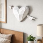 Papercraft de cœur Cupidon mural en 3D
