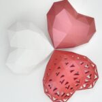 Papercraft de cœur rouge en 3D
