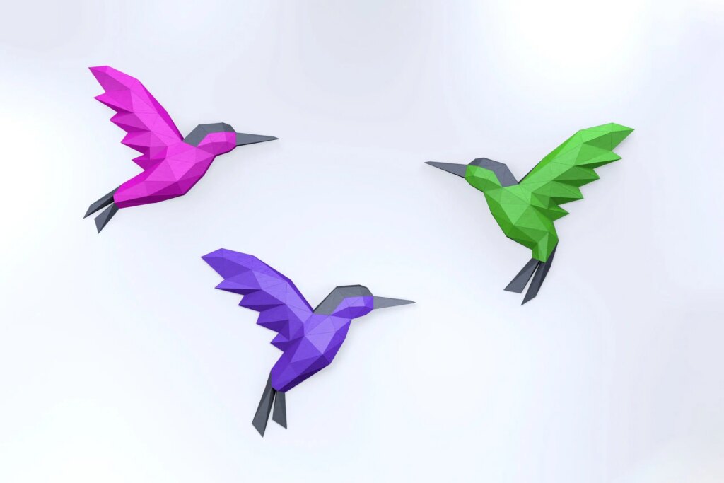 Papercraft de colibri en 3D