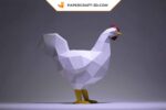 Papercraft de coq en 3D