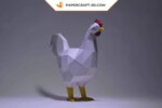 Papercraft de coq en 3D