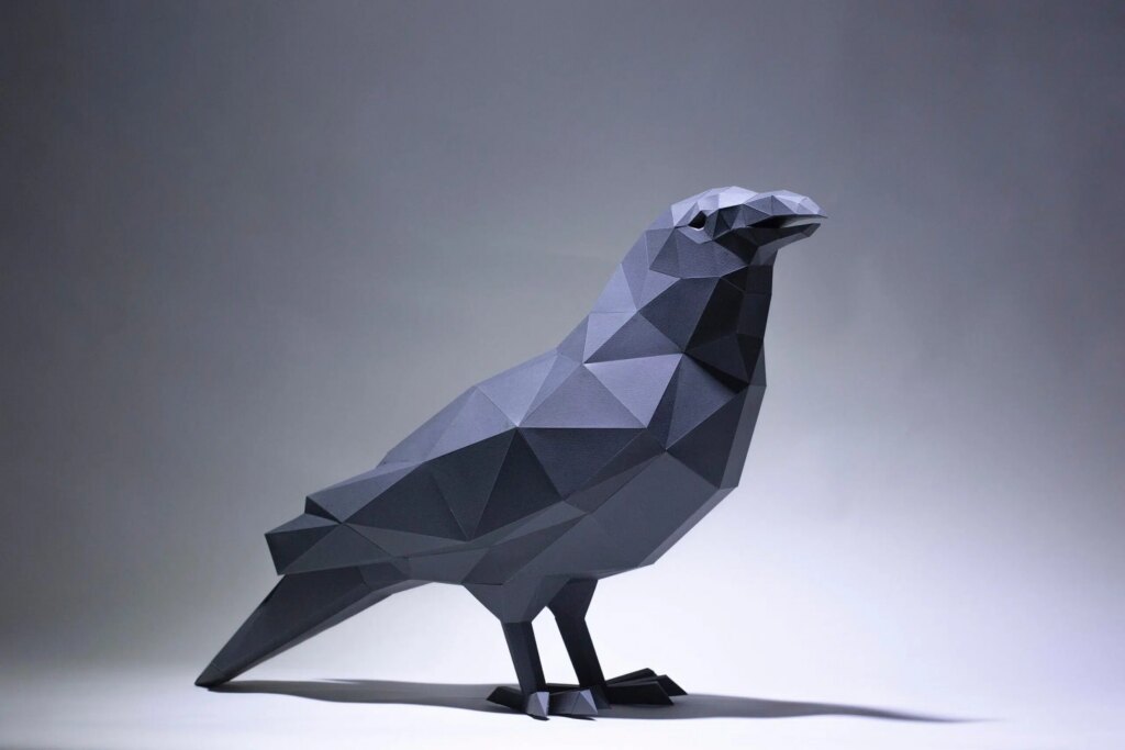 Papercraft de corbeau en 3D