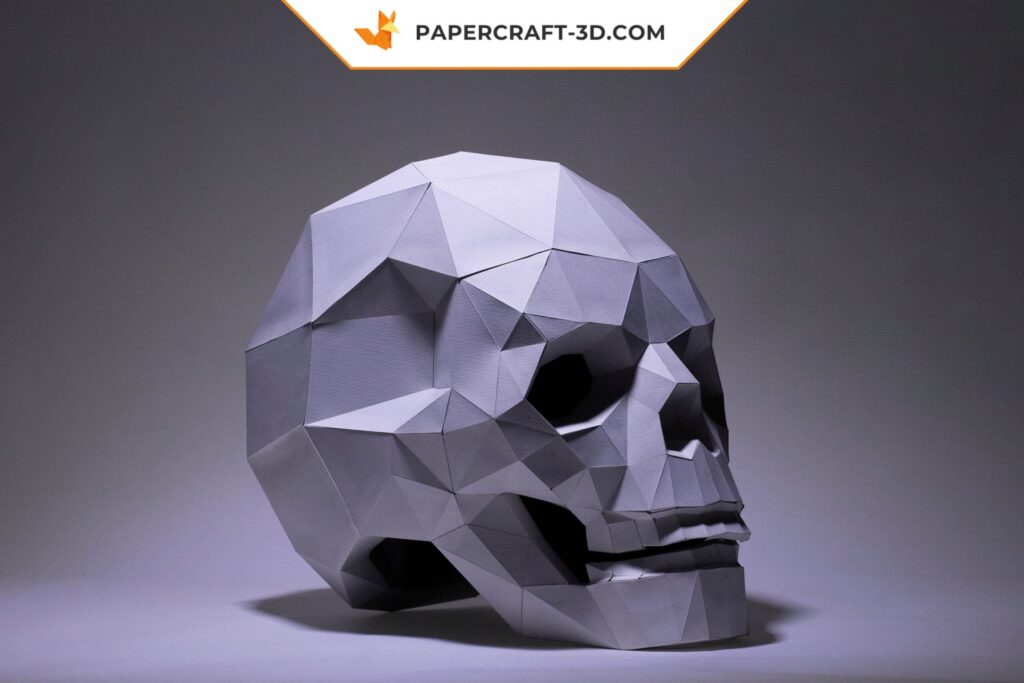 Papercraft de crâne humain en origami