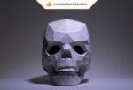 Papercraft de crâne humain en origami
