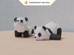 Papercraft de deux pandas en 3D