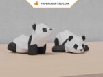 Papercraft de deux pandas en 3D