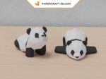 Papercraft de deux pandas en 3D