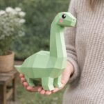 Papercraft de dinosaure à long cou en 3D