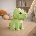 Papercraft de dinosaure assis en 3D