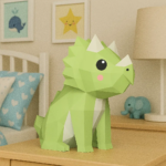 Papercraft de dinosaure assis en 3D