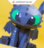Papercraft de dragon Fury Nocturne en origami