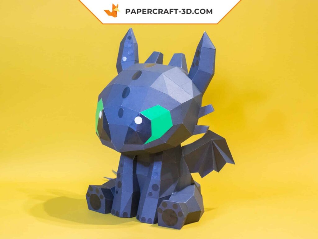 Papercraft de dragon Fury Nocturne en origami