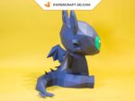 Papercraft de dragon Fury Nocturne en origami
