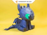 Papercraft de dragon Fury Nocturne en origami