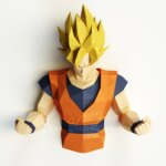 Papercraft de Goku sculpture murale en 3D