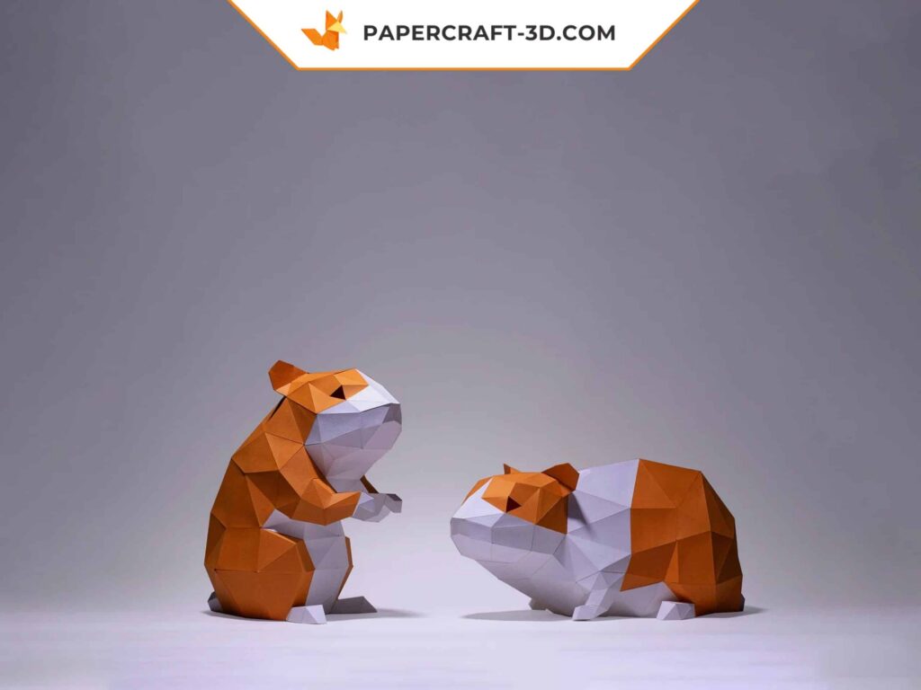 Papercraft de hamsters en 3D