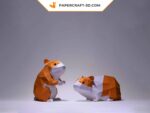Papercraft de hamsters en 3D