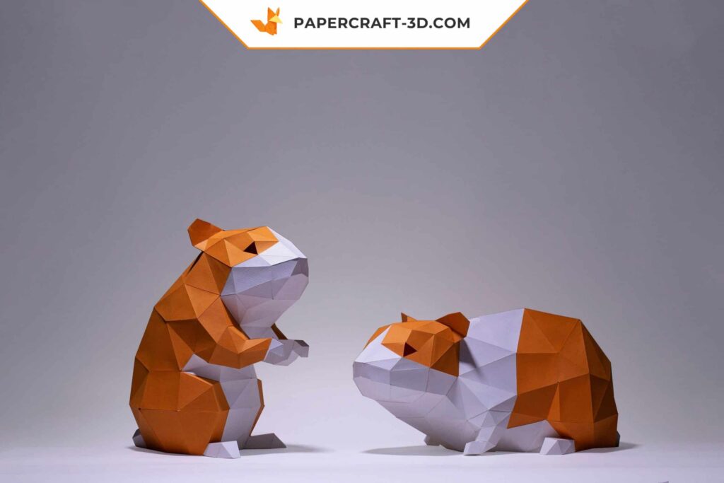 Papercraft de hamsters en 3D