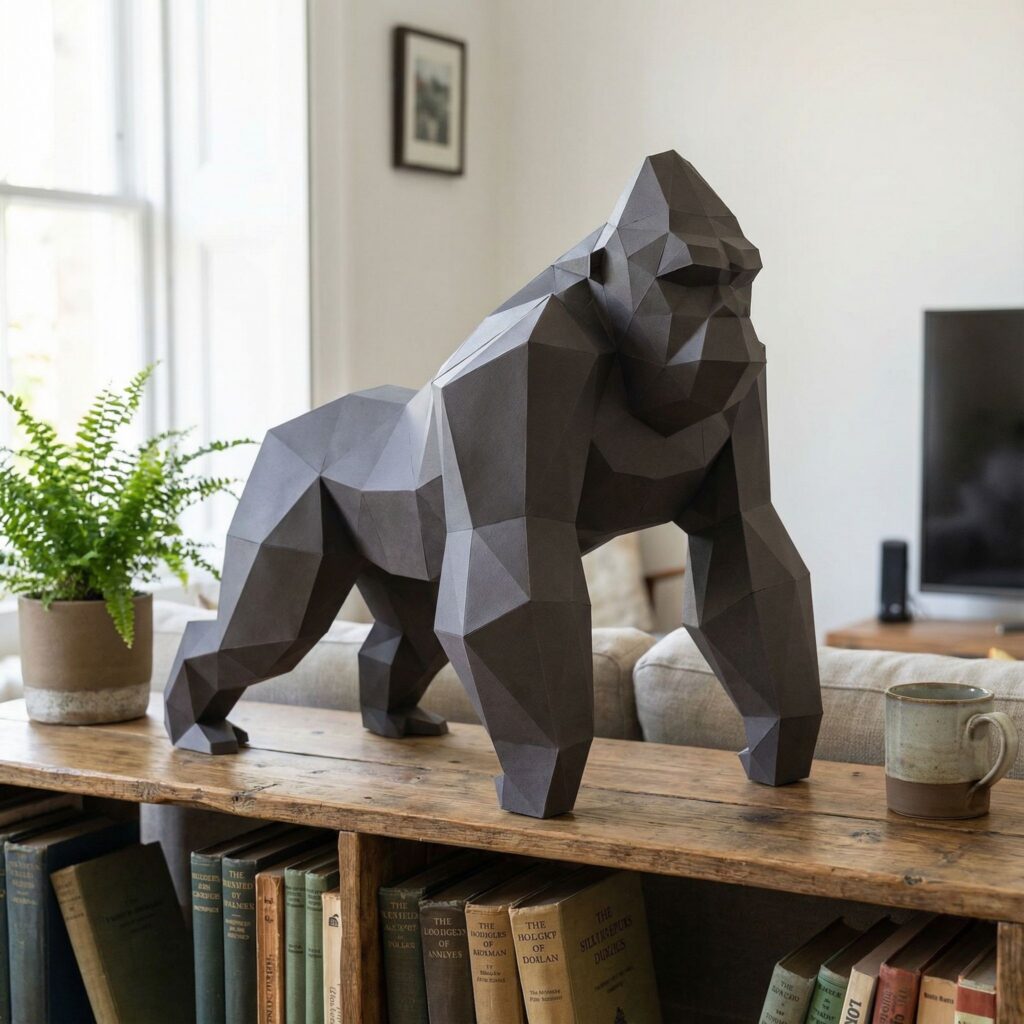 Papercraft de King Kong à quatre pattes en 3D