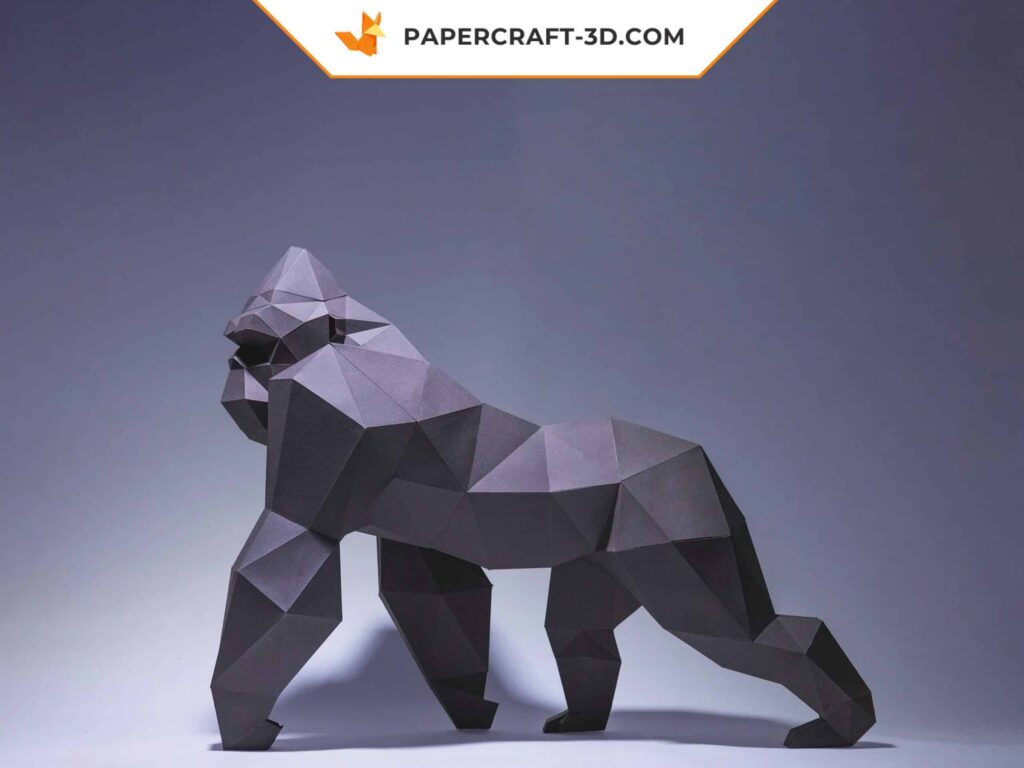 Papercraft de King Kong à quatre pattes en 3D
