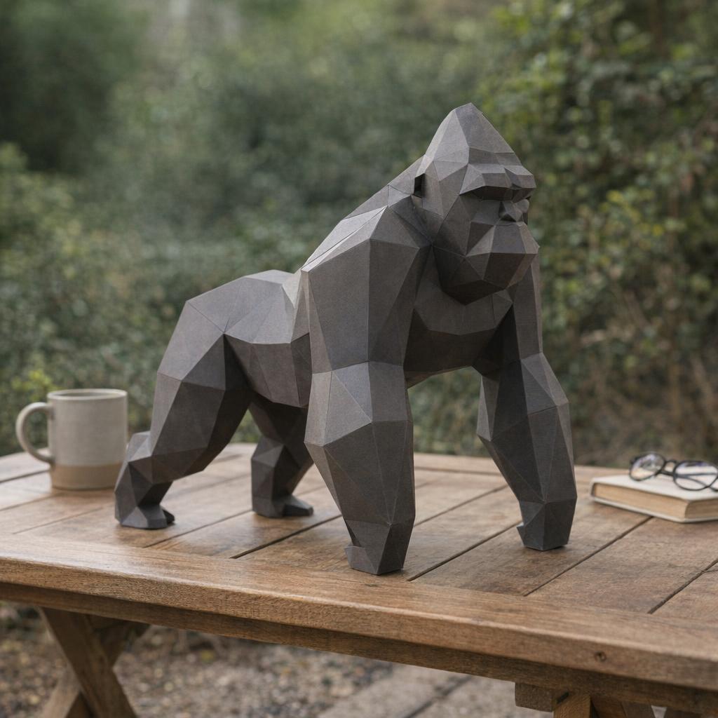 Papercraft de King Kong à quatre pattes en 3D