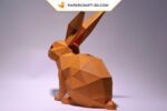 Papercraft de lapin assis en 3D
