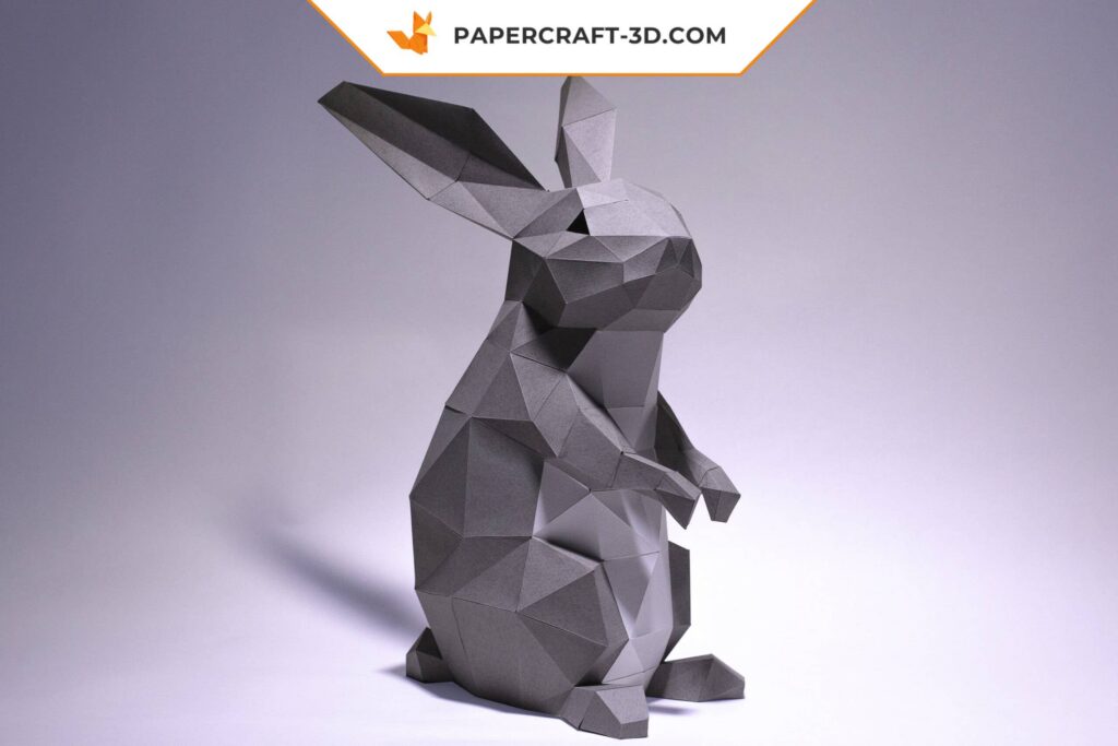 Papercraft de lapin debout en 3D