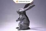 Papercraft de lapin debout en 3D