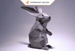 Papercraft de lapin debout en 3D